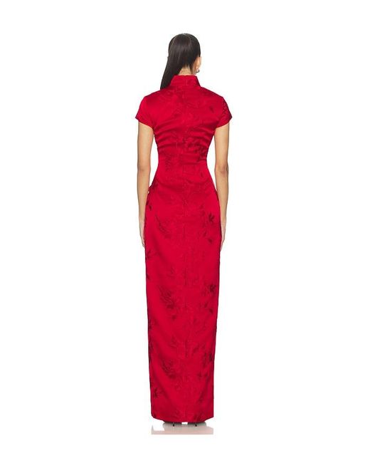 SAU LEE Isabella Embroidered Gown