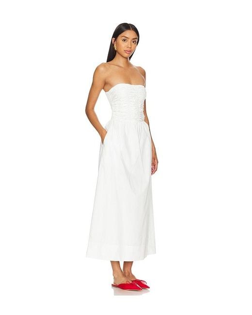 Faithfull The Brand White Dominquez Midi Dress