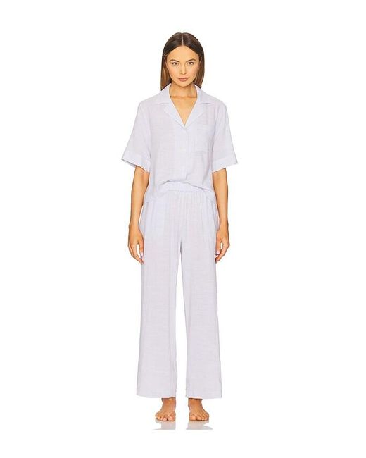 Eberjey White Nautico Relaxed Short Sleeve Pant Pj Set