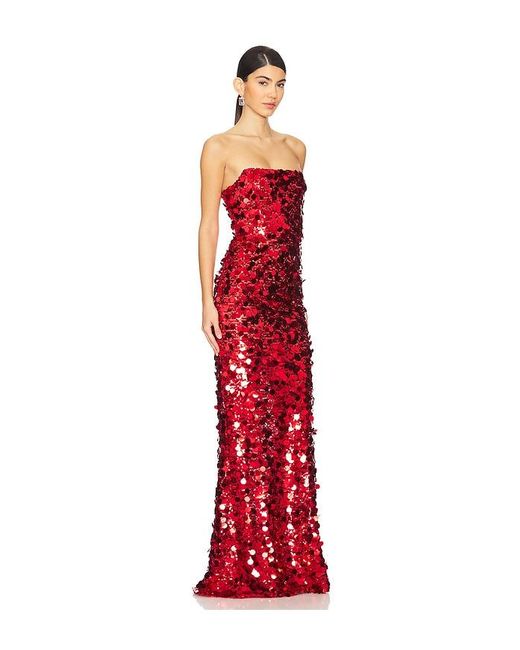 Bronx and Banco Red Farah Strapless Gown