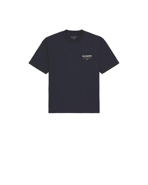 AllSaints Black Underground Crew Tee for men