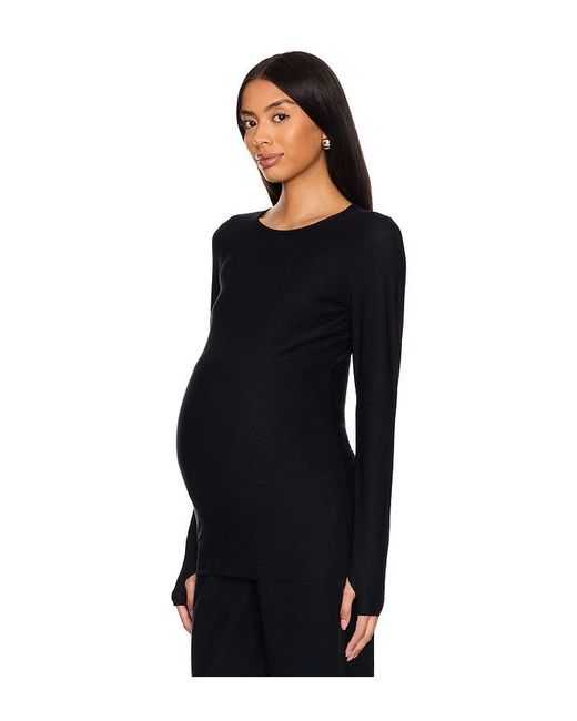 Beyond Yoga Black Featherweight Count On Me Maternity Crew Pullover Top