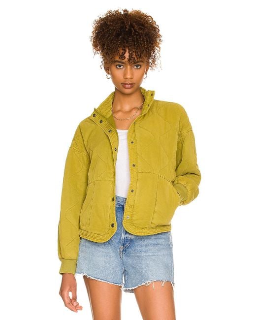 Blank NYC Quilted Jacket in Yellow | Lyst
