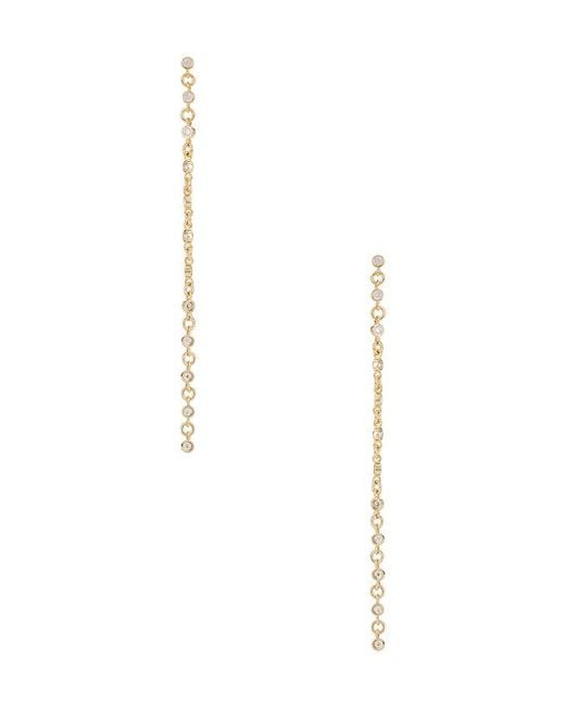 Ettika White Dainty Linear Crystal Earrings