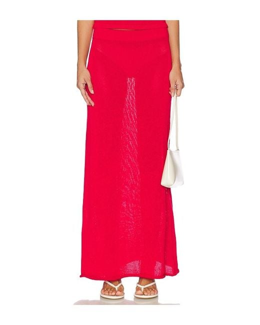 SNDY'S Red Cali Maxi Skirt