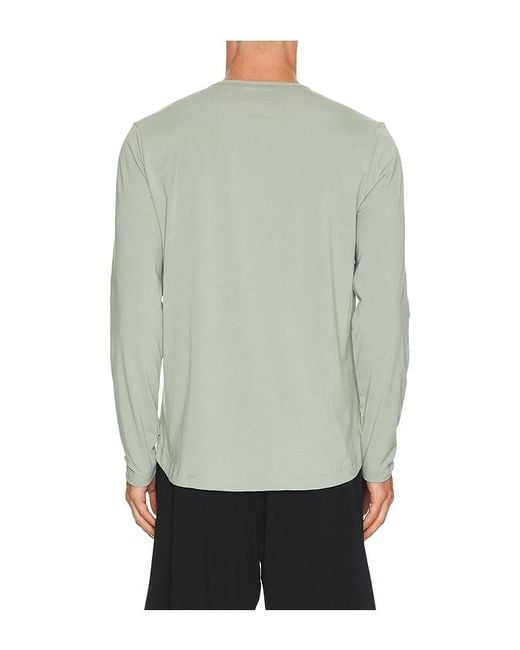 Cuts Green Curve Hem Long Sleeve Henley for men