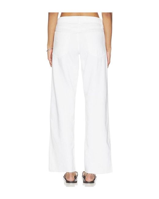 Rag & Bone White Featherweight Cam Low-Rise Full Straight Jeans