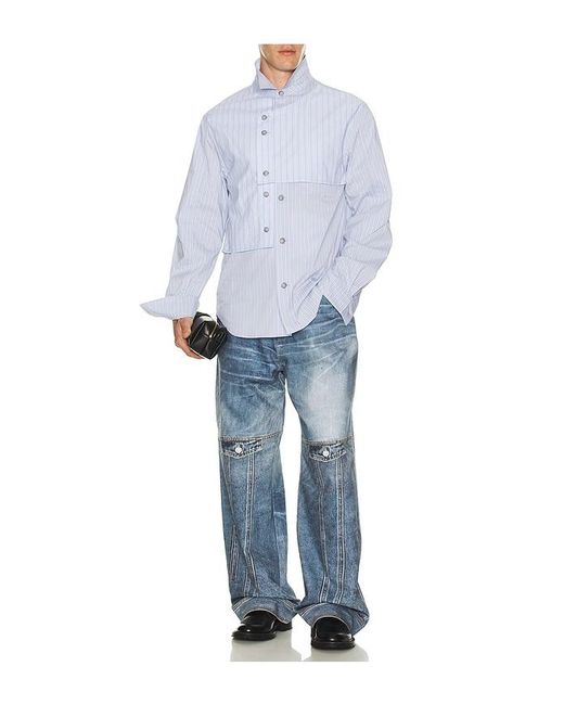 ANDERSSON BELL Blue Custom-Like Printed Denim Pants for men