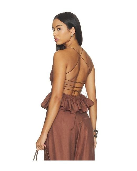 MOTHER OF ALL Brown Taylor Top