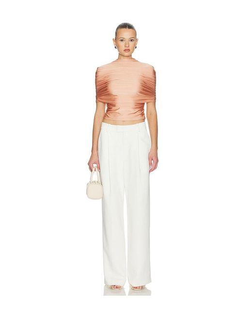 Mock Neck Ruched Top en Rose LAPOINTE en coloris White