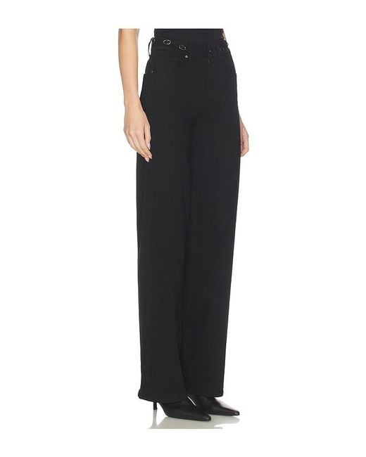 PAIGE Black Sasha Jeans With Waistband Buckles