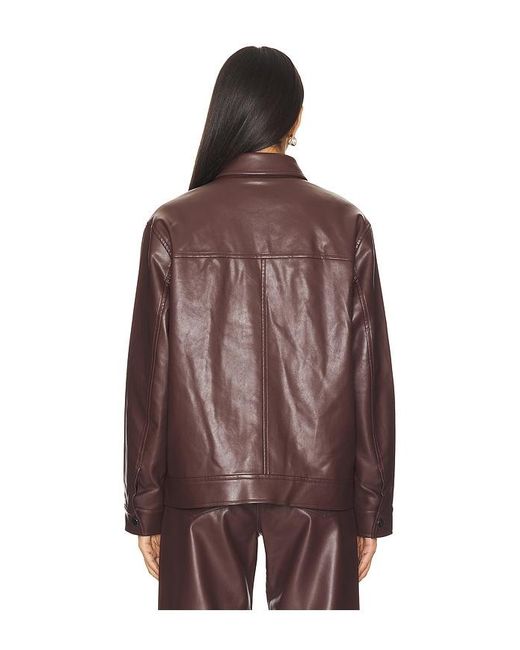 Pistola Brown Valerie Faux Leather Bomber Jacket