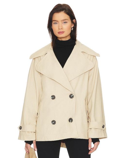 Free People Natural Highlands Peacoat In Tea Combo