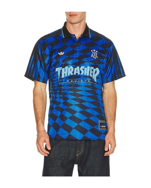 Adidas Originals Blue X Thrasher Magazine X Afa Jersey for men