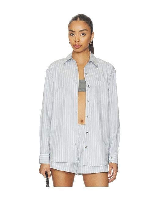 Leset White Yoshi Stripe Classic Button Down