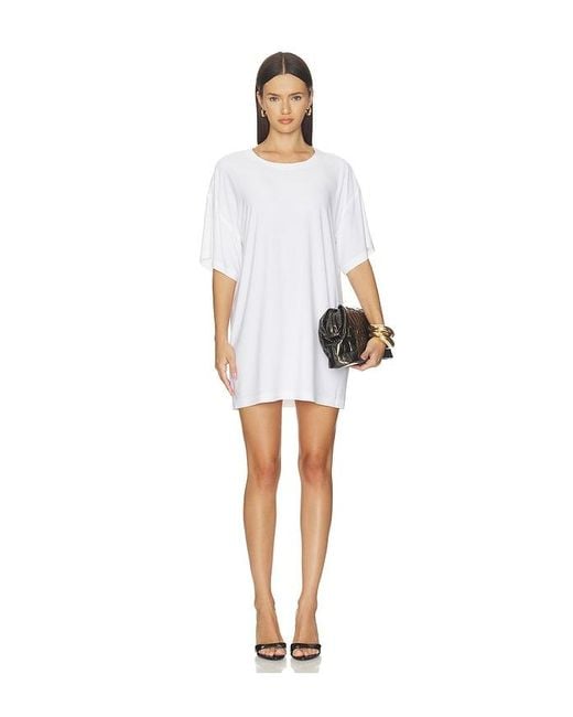 Norma Kamali White X Lifestyle Short Sleeve Boxy Mini Dress