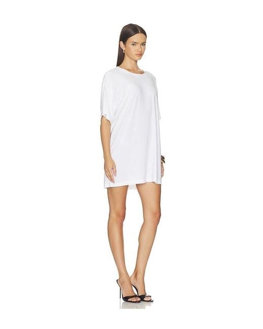 Norma Kamali White X Lifestyle Short Sleeve Boxy Mini Dress