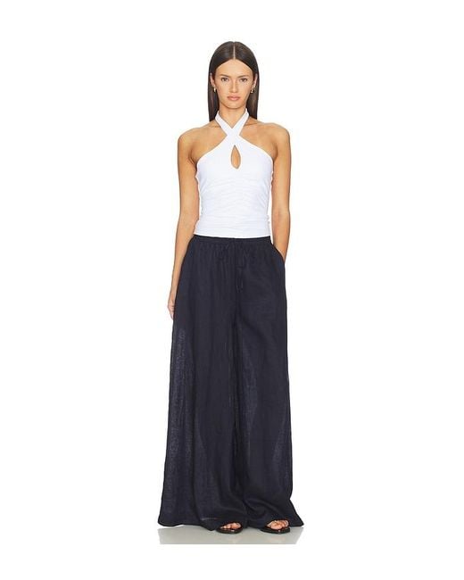 Susana Monaco White Cross Front Gathered Top