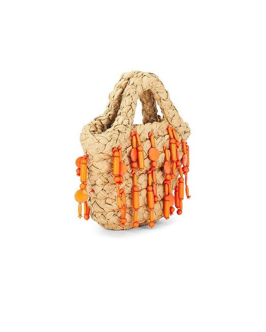 Simon Miller Orange Beaded Mercado Mini Tote Bag