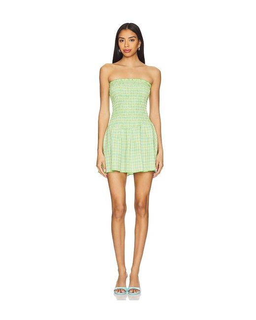 Apres Studio Yellow Strapless Ruched Mini Dress