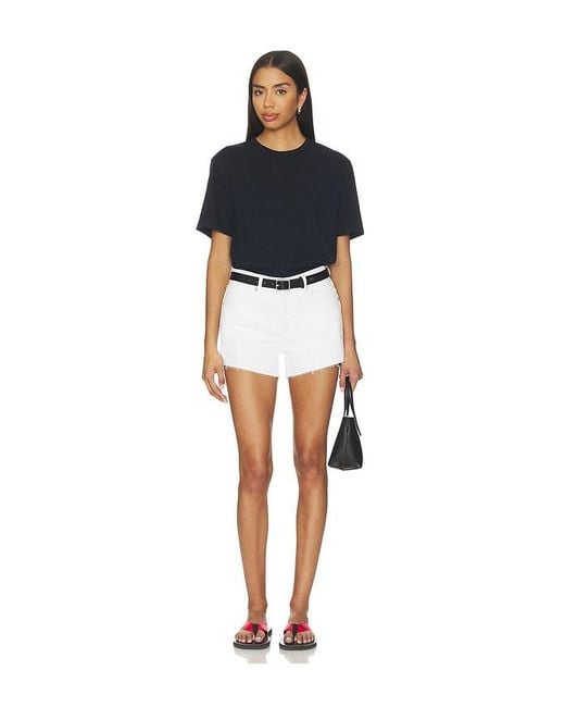 GOOD AMERICAN White Vintage Mid Shorts