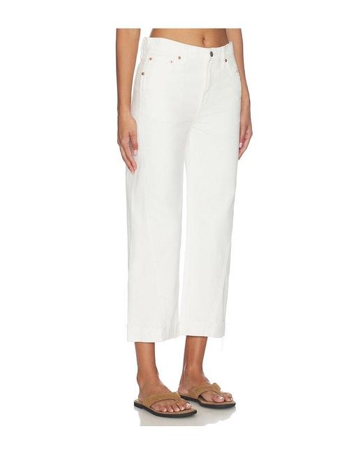 Pistola White Kacey Mid Rise Cuffed Boyfriend Jeans