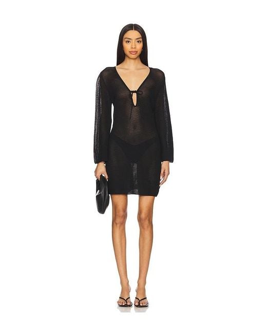 Seafolly Black Mesh Knit Cover Up