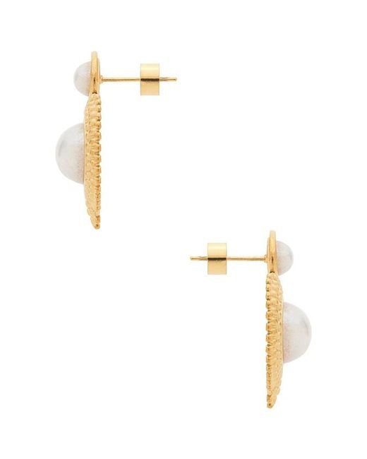 Galley Los Angeles Metallic Dahlia Pearl Earrings