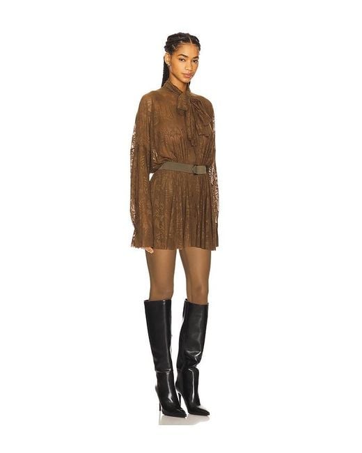 Norma Kamali Natural X Revolve X Revolve Super Oversized Boyfriend Shirt Flared Mini Dress