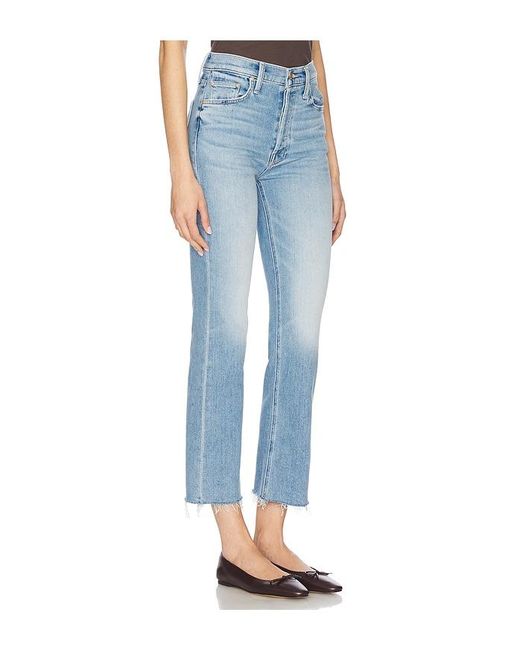 Mother Blue The Tripper Flood Fray Jeans