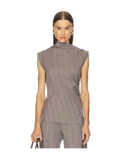 Jade Cropper Brown Asymmetric Top