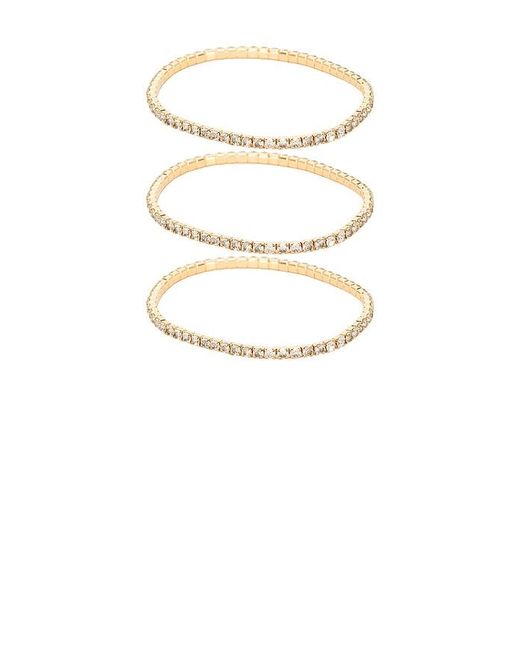 Ettika White Crystal Elastic Bracelet Set