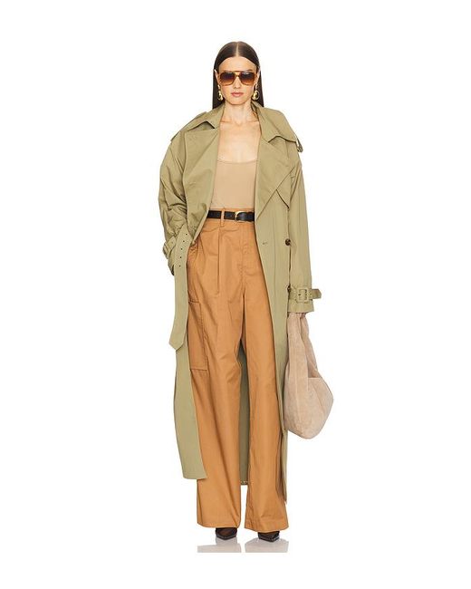 Helsa Green Classic Oversized Trench