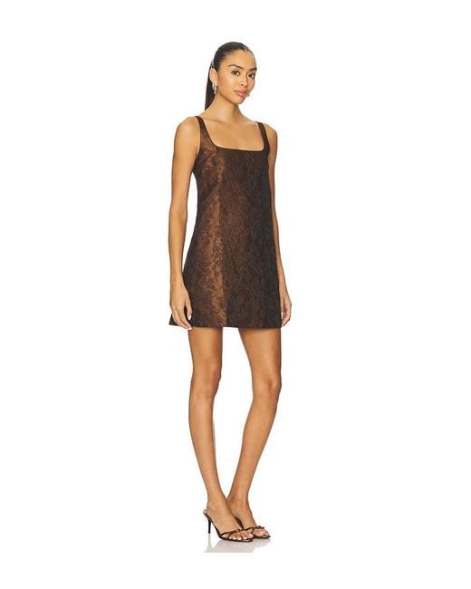 Amanda Uprichard X Revolve Rinaldi Mini Dress in Brown | Lyst