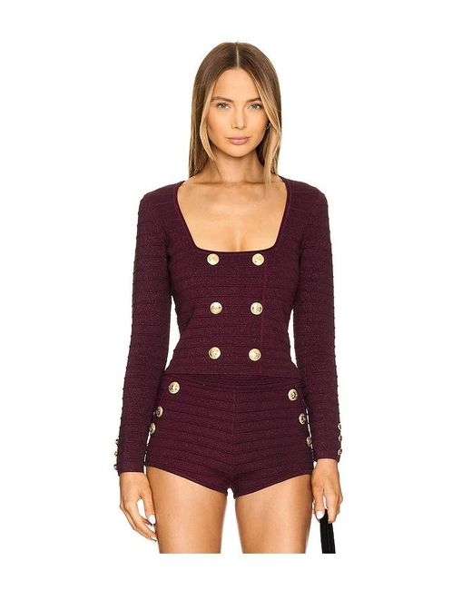 retroféte Purple Clemence Bandage Top
