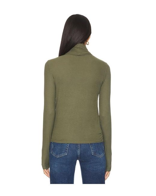 Michael Lauren Blue Cade Long Sleeve Turtleneck Top