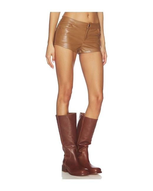 superdown White Gianna Faux Leather Shorts