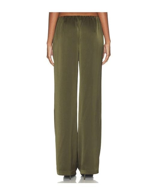 Lovers + Friends Green Alette Satin Pants