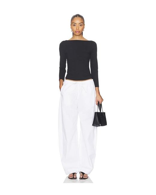 St. Agni Black Soft Jersey Ballerina Top