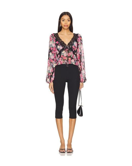 For Love & Lemons Black Clarisse Top
