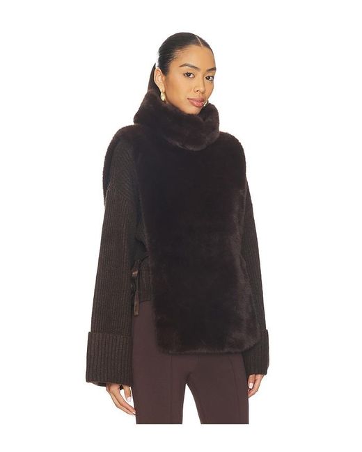 Susanna Chow Black Laurelle Faux Fur Vest