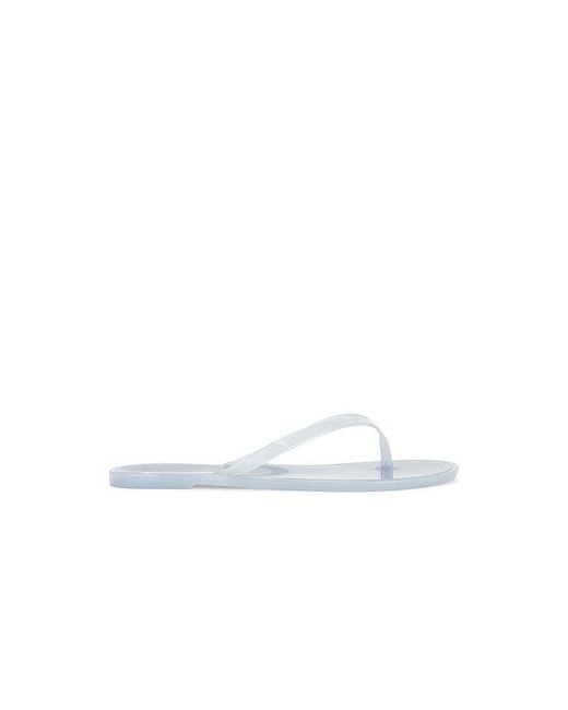 Black Suede Studio White Crystal Flip Flop