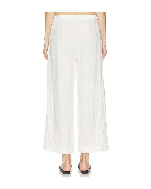Velvet By Graham & Spencer White Lola Woven Linen Pant