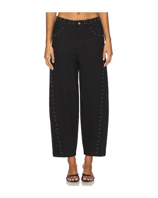 Never Fully Dressed Black Studded Barrel Jeans