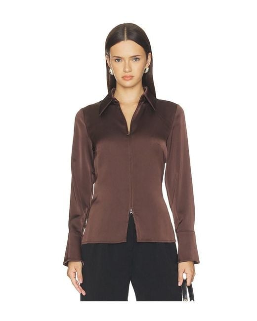 LNA Brown Jude Blouse
