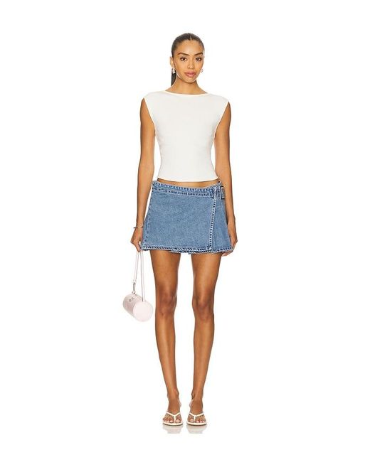 A.Brand Blue Wrap Skirt