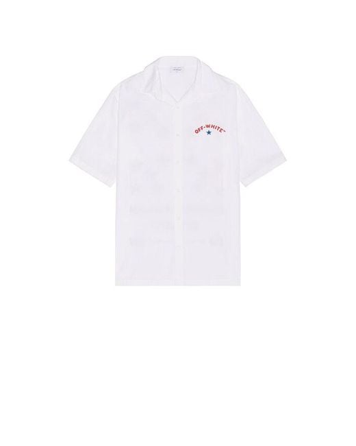 Off-White c/o Virgil Abloh White Star Arrow Poplin Bowling Shirt for men