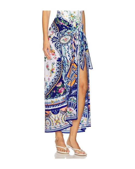 Pareo Long En Color Azul Talla Camilla de color Blue