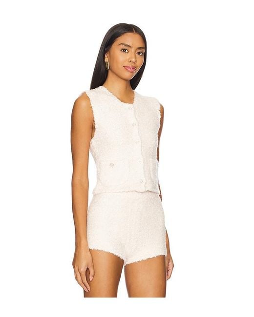 MAJORELLE White Garcela Faux Pearl Vest