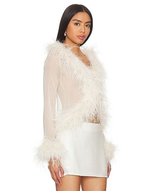 bubish White Gigi Feather Blouse